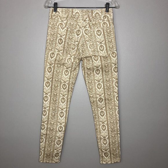 Nili‎ Lotan Women's 26 Khaki Mid Rise Wallpaper Print Crop Skinny Jeans - Picture 2 of 6